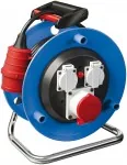 Kabelhaspel 400V 1x400V 16A 5p CEE 2x230V 2p+RA Aders + doorsneden: 5x2.5mm2