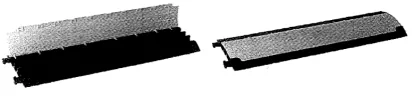 Slangenbeschermer Mini tot 2000 kg. Aantal doorvoeren: 3 Breedte doorvoer: 35mm Hoogte doervoer: 15mm, 25mm, 15mm Afmeting LxBxH: 100x29x4,8cm